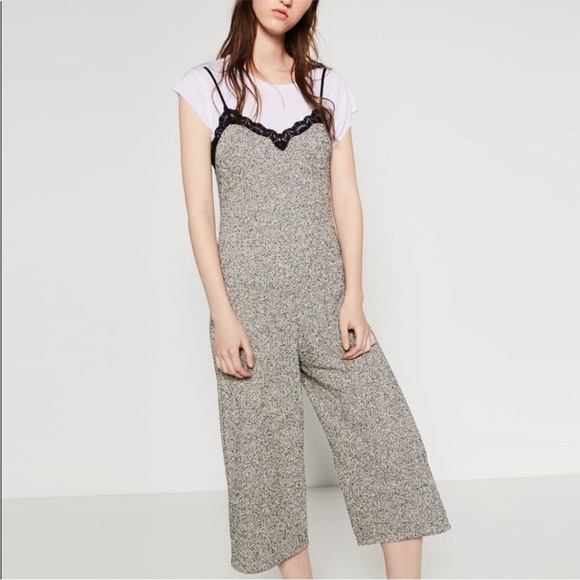 Zara lace trimmed jumpsuit size small - Picture 1 of 8